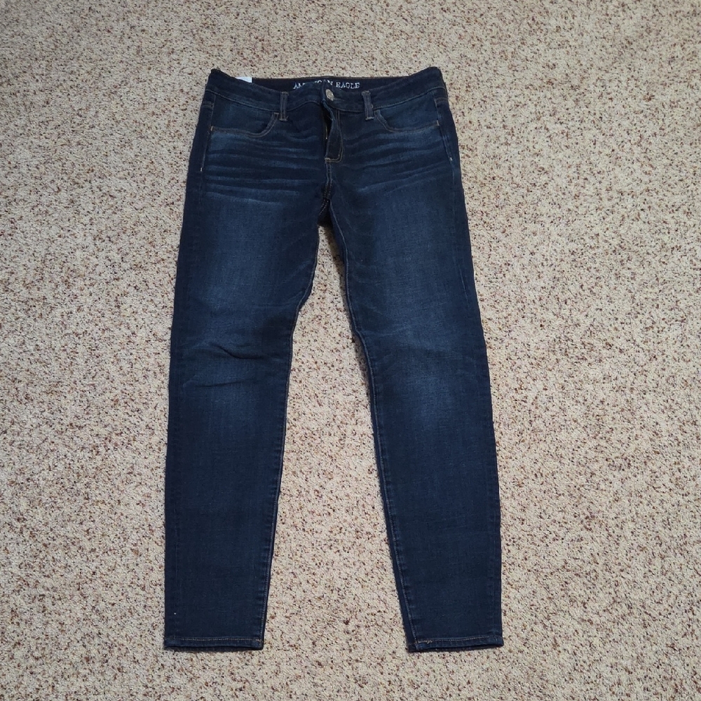 American Eagle Outfitters Dark Wash Denim. Skinny Jegging Jeans 10 LONG